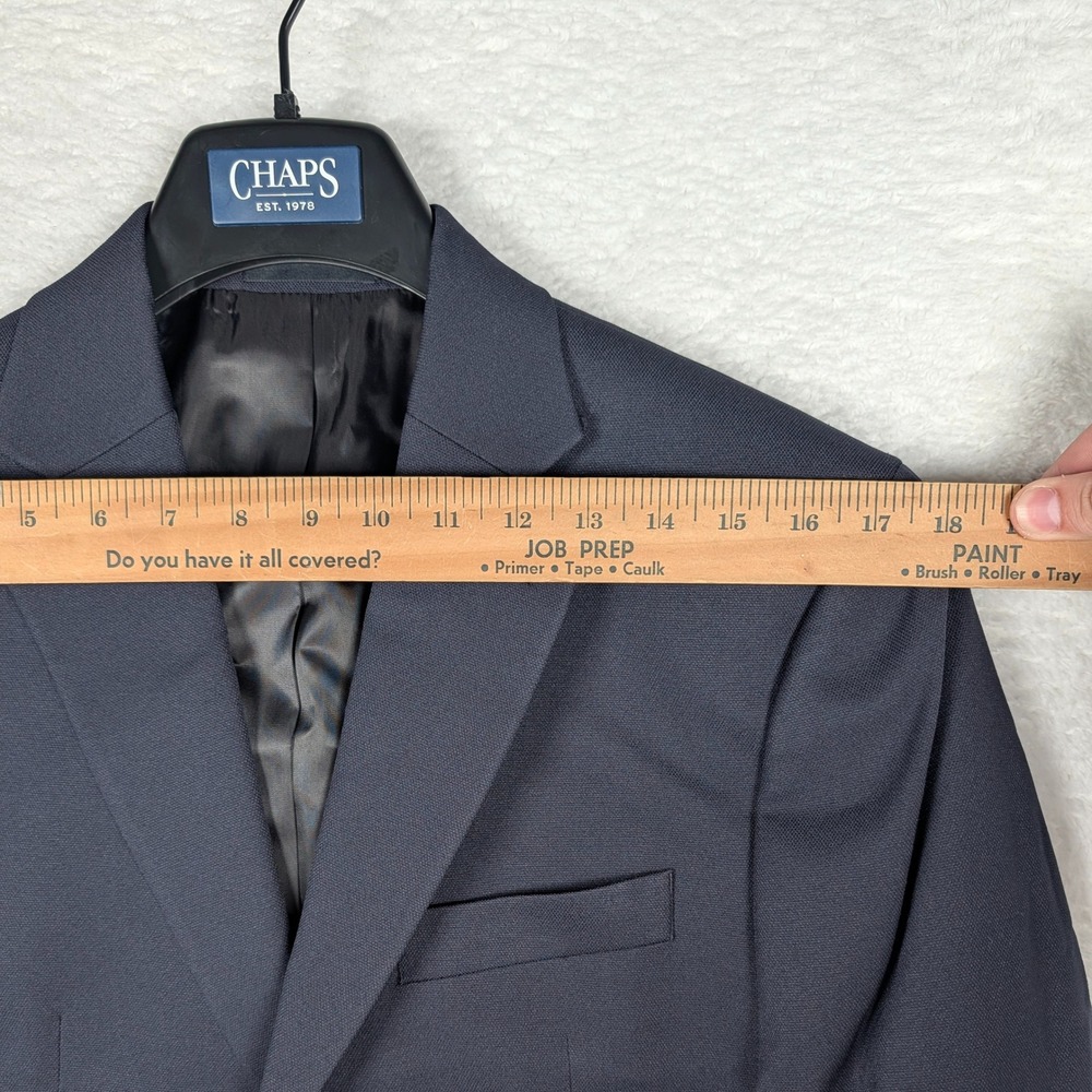 Chaps Sport Coat Mens 40S Navy Blue Classic Fit 2-Button Gold Crest Blazer NEW - Picture 8 of 11
